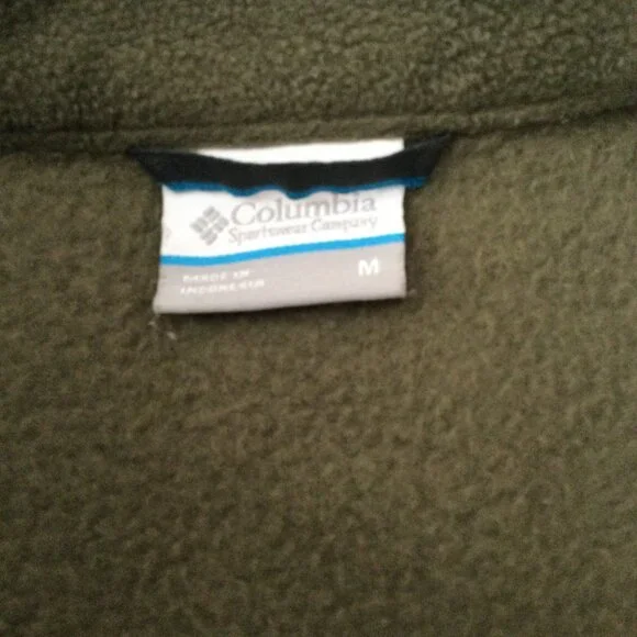 Columbia Fleece Jacket Green M - Picture 3 of 11